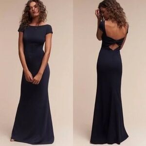 Katie May Madison Navy Blue Twist Maxi Dress Gown